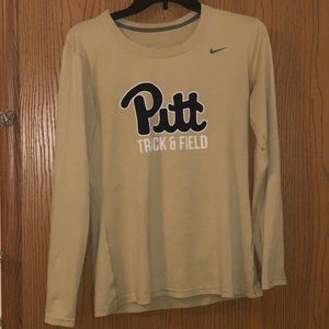 gold dri-fit University of Pittsburgh issued shirt